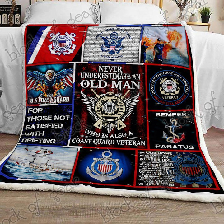 Us Coast Guard Veteran Cl301335Mdf Sherpa Fleece Blanket