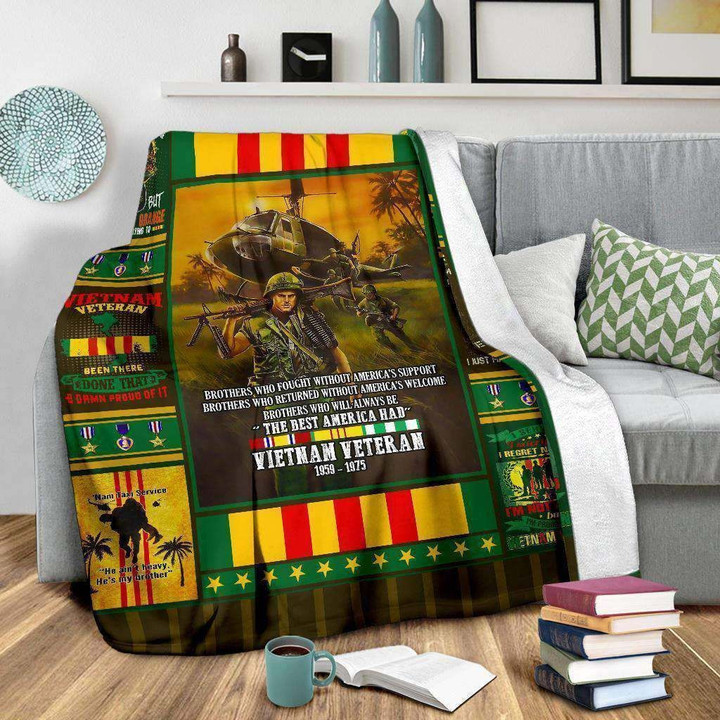 Vietnam Veteran - Purple Heart Fleece Blanket Dhc2711627Vt