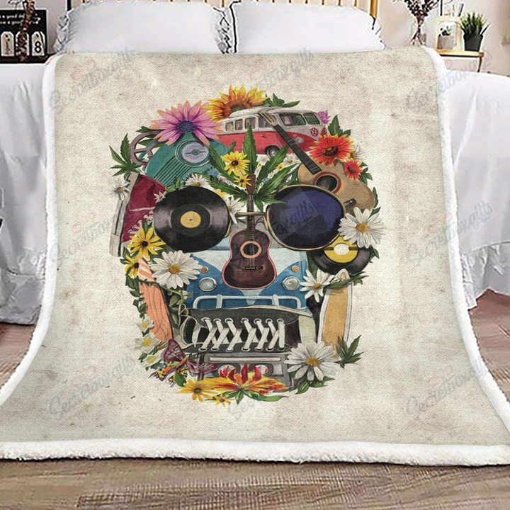 Hippie Skull Gs-Cl-Kc2506 Fleece Blanket
