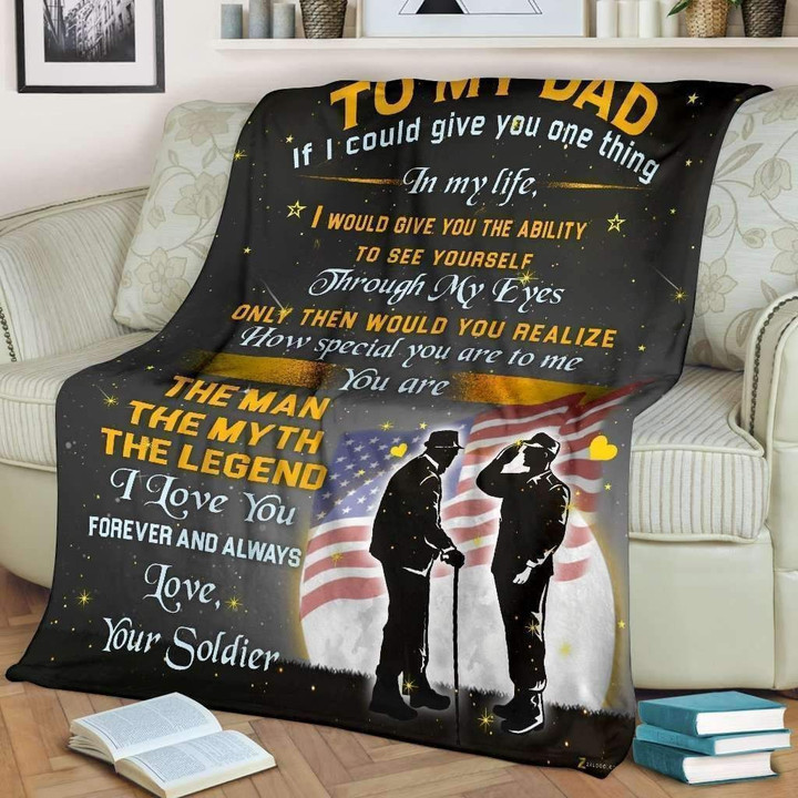 Army Dad The Man The Myth The Legend Fleece Blanket All Over Prints