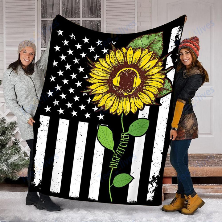 Custom Blanket Dispatcher Sunflower Hippie Blanket - Fleece Blanket