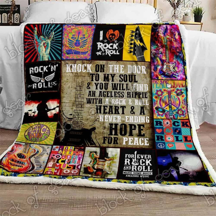 Rock And Roll With A Hippie Soul Fleece Blanket Dhc1211245Vt