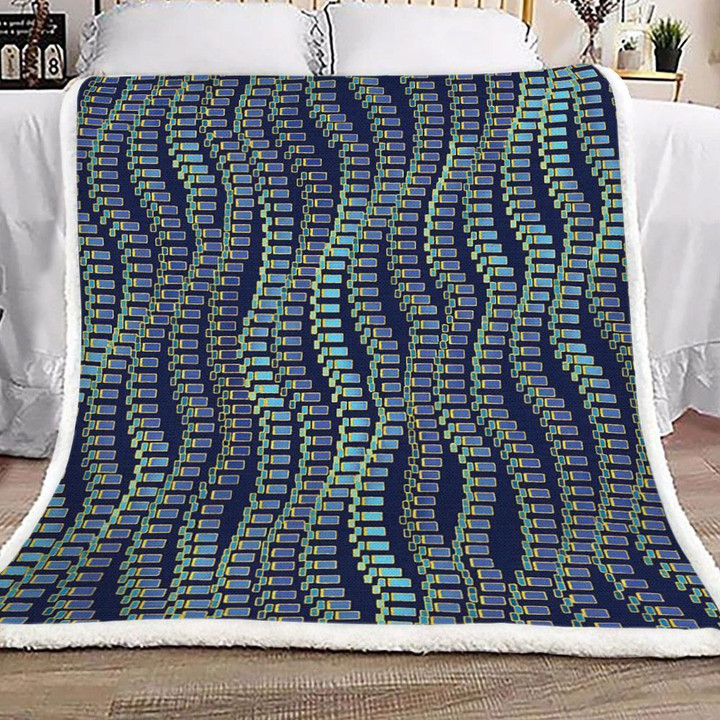 Waves Of Riches Navy Fleece Blanket All Over Prints