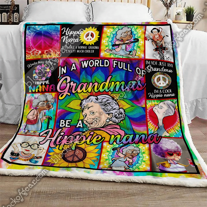 In A World Full Of Grandmas, Be A Hippie Nana Sofa Throw Blanket Np321