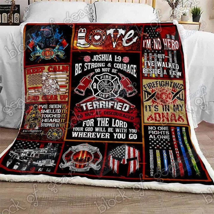 Be Strong Courage Firefighter Gs-Cl-Ml3110 Fleece Blanket