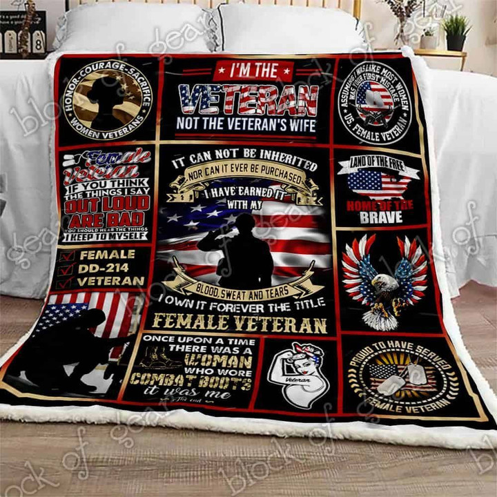 Women Veterans Cl301363Mdf Sherpa Fleece Blanket