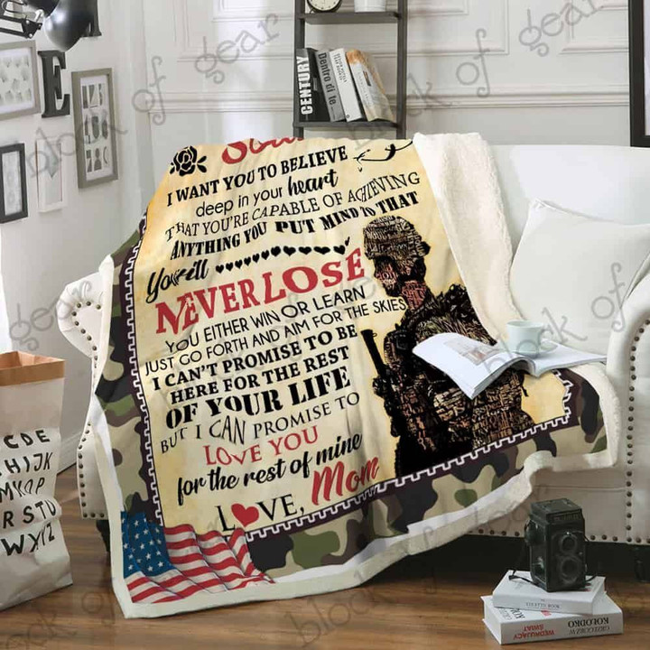My Soldier, I Love You From Mom Sofa Blanket