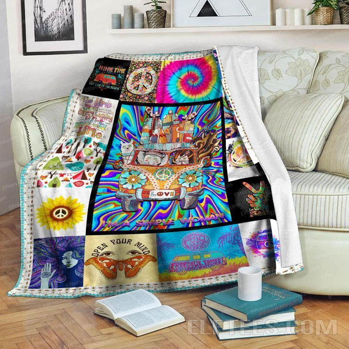Happy Hippie Time Cl11120617Mdf Sherpa Fleece Blanket