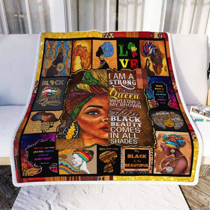 Black Woman Be Strong When You Are Weak Melanin, African American Premium Quilt Blanket