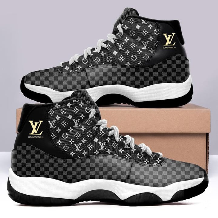 Black Monogram Louis Vuitton Air Jordan 11 Sneakers Shoes Hot 2022 LV Gifts For Men Women