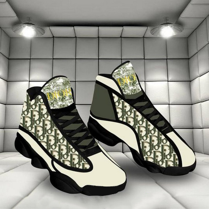 Dior Luxury Moss Green Air Jordan 13 Shoes Hot 2022 Dior Sneakers Gifts For Men Women