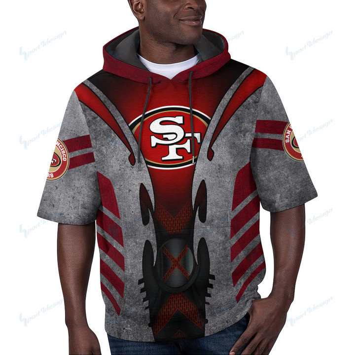 San Francisco 49ers Short Sleeve Hoodie BG66