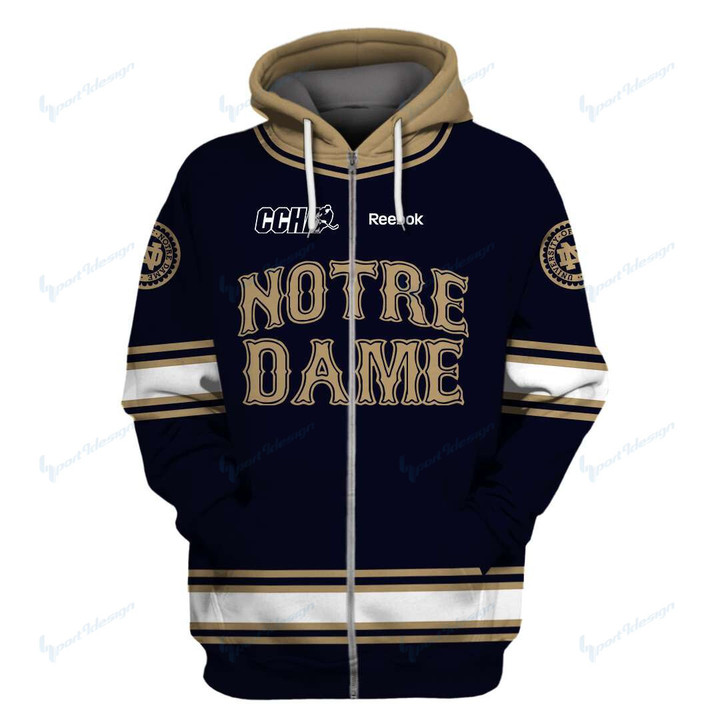 Notre Dame Fighting Irish Limited Edition All Over Print Hoodie Sweatshirt Zip Hoodie T shirt Unisex 827