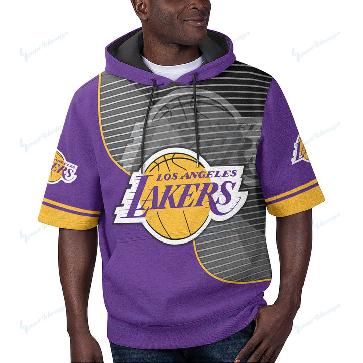 Los Angeles Lakers Short Sleeve Hoodie BG17