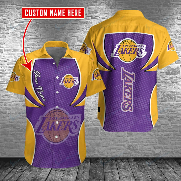 Los Angeles Lakers Personalized Button Shirt BG577