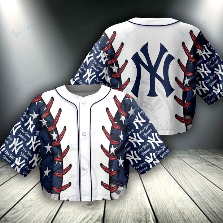 New York Yankees Crop Top Baseball Jersey 39