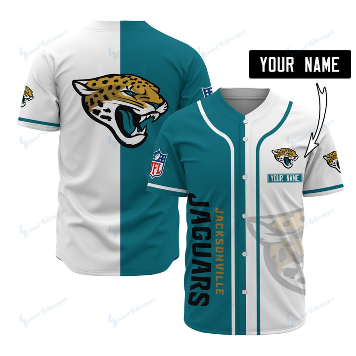 Jacksonville Jaguars Personalized Baseball Jersey 504