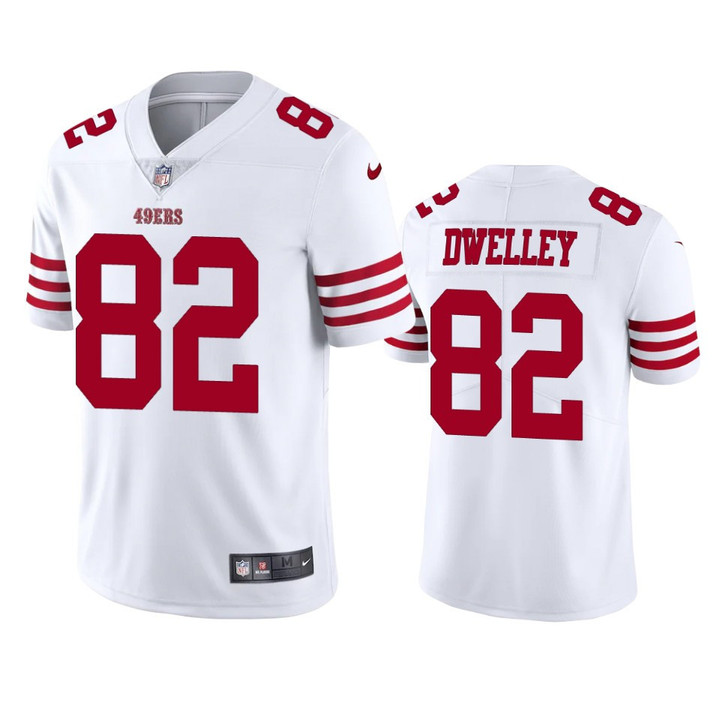 San Francisco 49ers Ross Dwelley #82 2022-23 Vapor Limited White Jersey - Men's