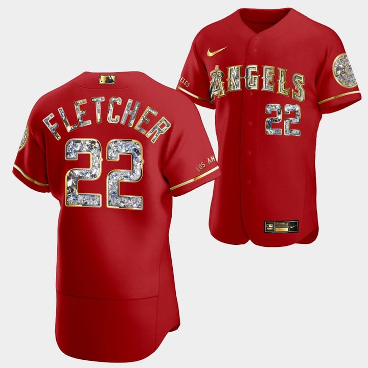 Los Angeles Angels David Fletcher Red Jersey #22 Golden Diamond 2022-23 Uniform
