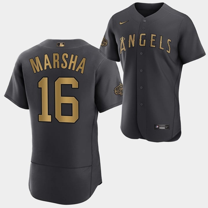2022 All-Star Los Angeles Angels Brandon Marsha Charcoal Jersey