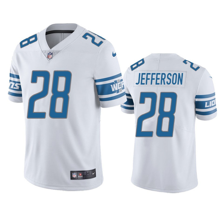 Detroit Lions Jermar Jefferson #28 White Vapor Limited Jersey