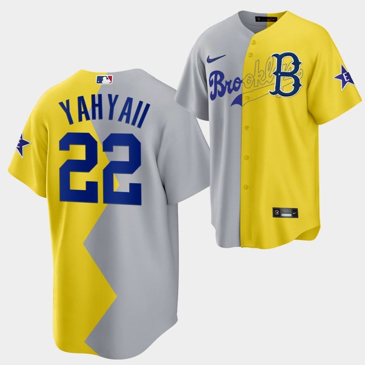 Brooklyn Dodgers Yahya Abdul-Mateen II 2022 All-Star Celebrity Softball Game #22 Gray Yellow YahyaII Jersey