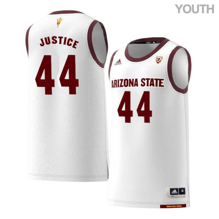 Youth #44 Kodi Justice White Retro Arizona State Sun Devils Basketball Jersey