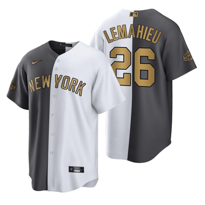 New York Yankees DJ LeMahieu Split White Charcoal 2022 All-Star Game Jersey