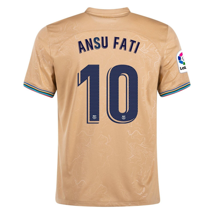 Ansu Fati #10 Barcelona 2022/23 Away Men Jersey - Gold