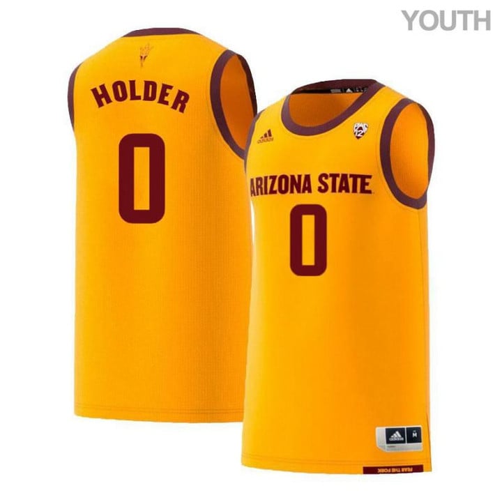 Youth #0 Tra Holder Yellow Retro Arizona State Sun Devils Basketball Jersey