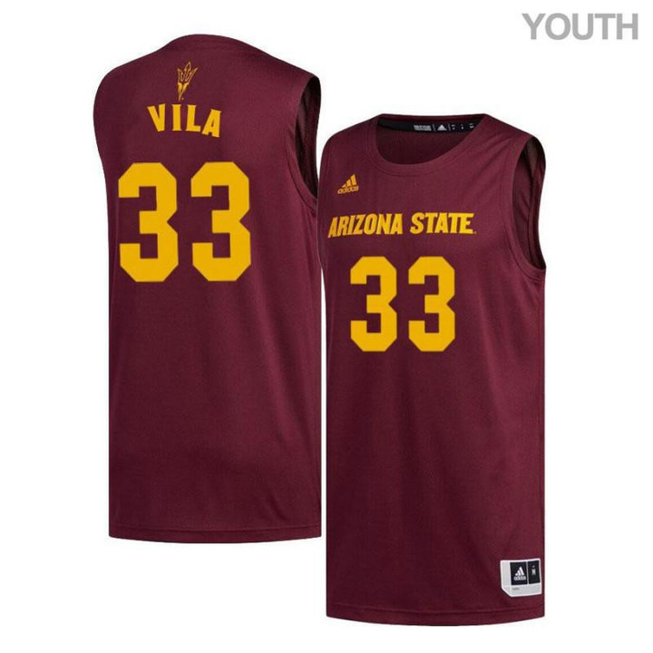 Youth #33 Ramon Vila Maroon Arizona State Sun Devils Basketball Jersey