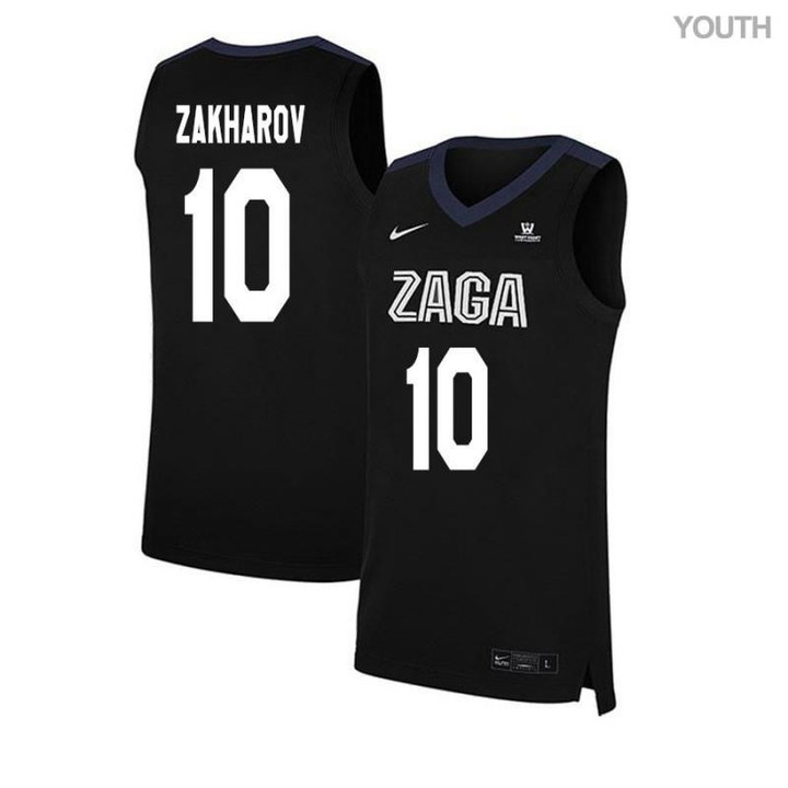 Youth #10 Pavel Zakharov Black Elite Gonzaga Bulldogs Basketball Jersey