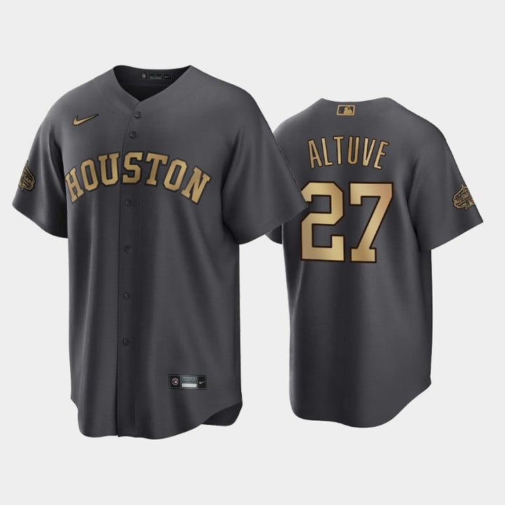 Houston Astros Jose Altuve #27 2022 All-Star Game AL Charcoal Jersey