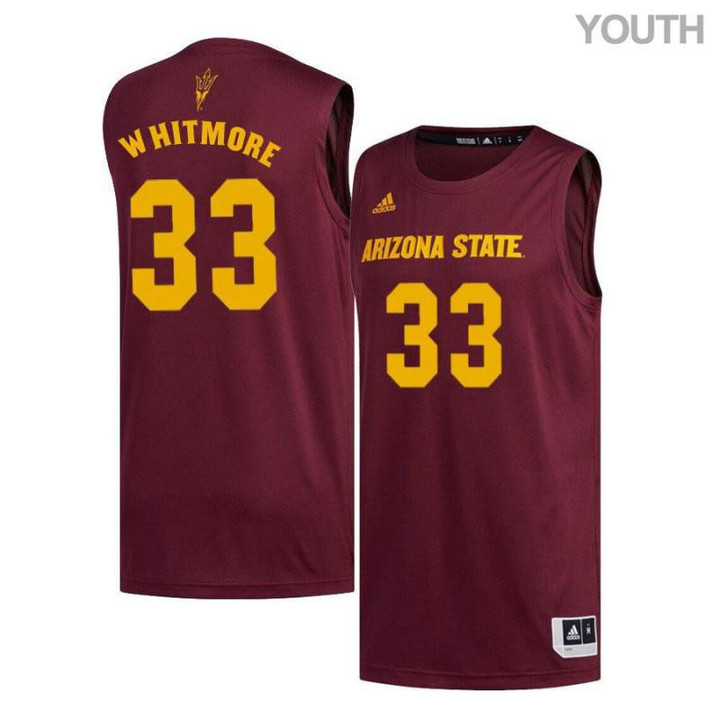 Youth #33 David Whitmore Maroon Arizona State Sun Devils Basketball Jersey