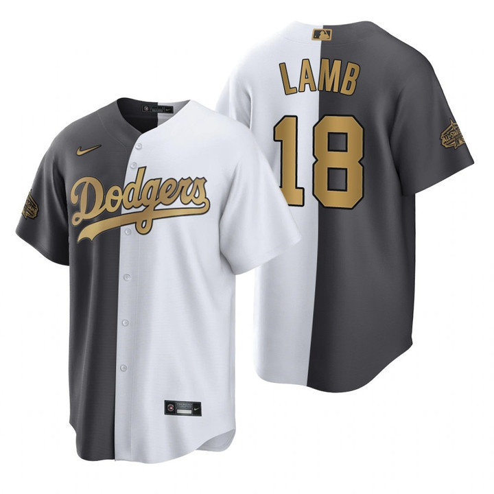 Los Angeles Dodgers Jake Lamb White Charcoal 2022 All-Star Game Split Jersey
