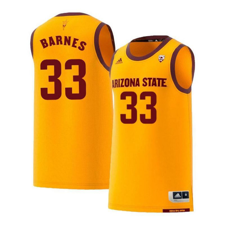 Men #33 Bo Barnes Yellow Retro Arizona State Sun Devils Basketball Jersey