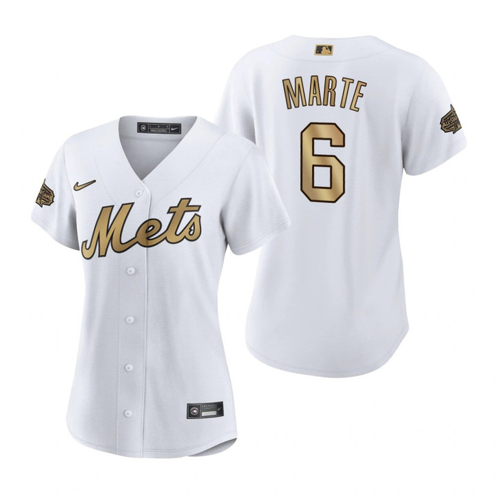 Women New York Mets Starling Marte White 2022 All-Star Game Jersey
