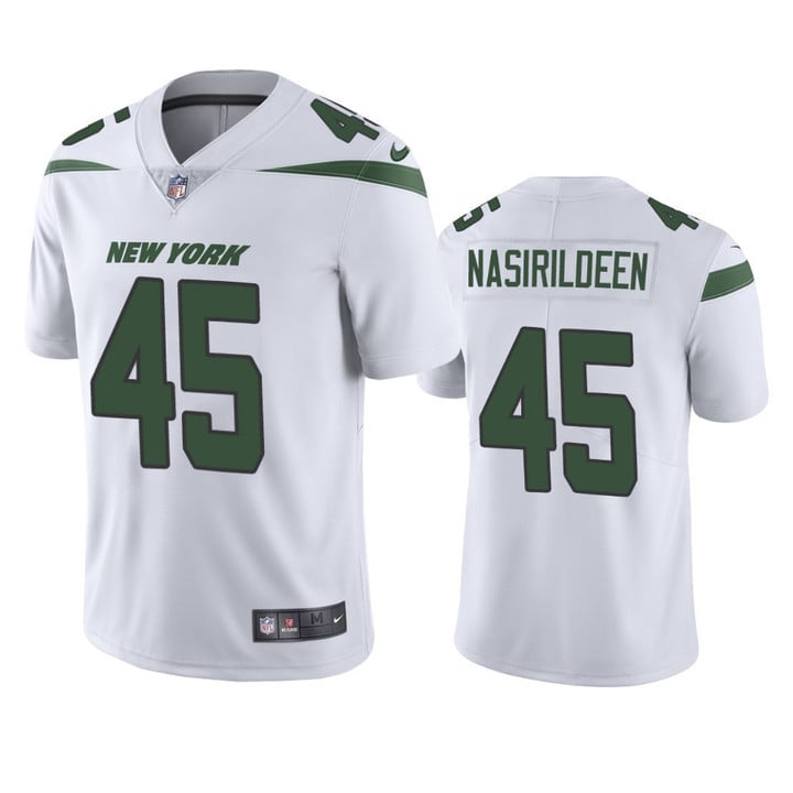Hamsah Nasirildeen #45 New York Jets White Vapor Limited Jersey