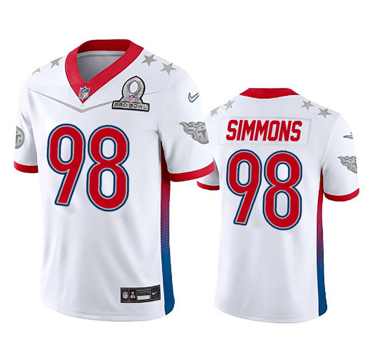 Tennessee Titans Jeffery Simmons #98 White Game 2022 AFC Pro Bowl Men Jersey Jersey