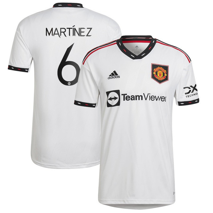 Martinez #6 Manchester United 2022/23 Away Champions League Jersey - White