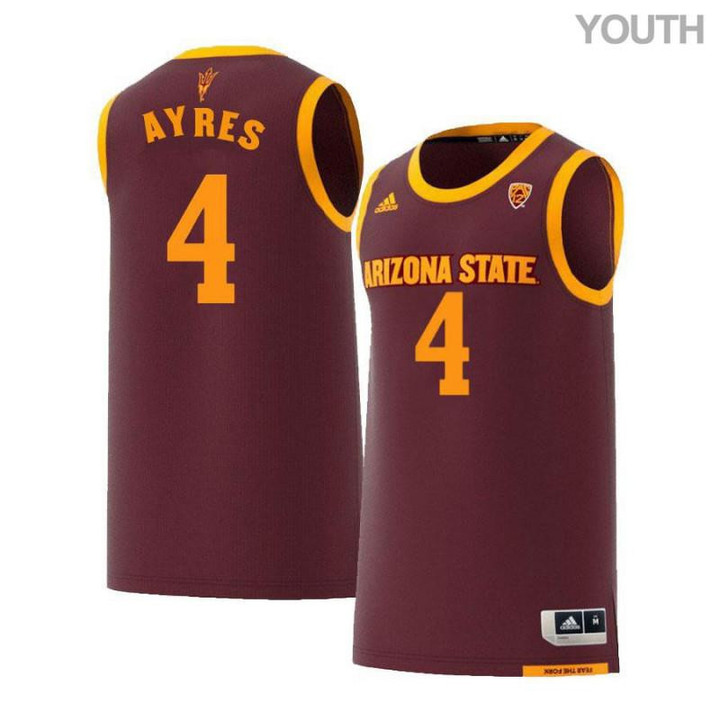 Youth #4 Jeff Ayres Maroon Retro Arizona State Sun Devils Basketball Jersey