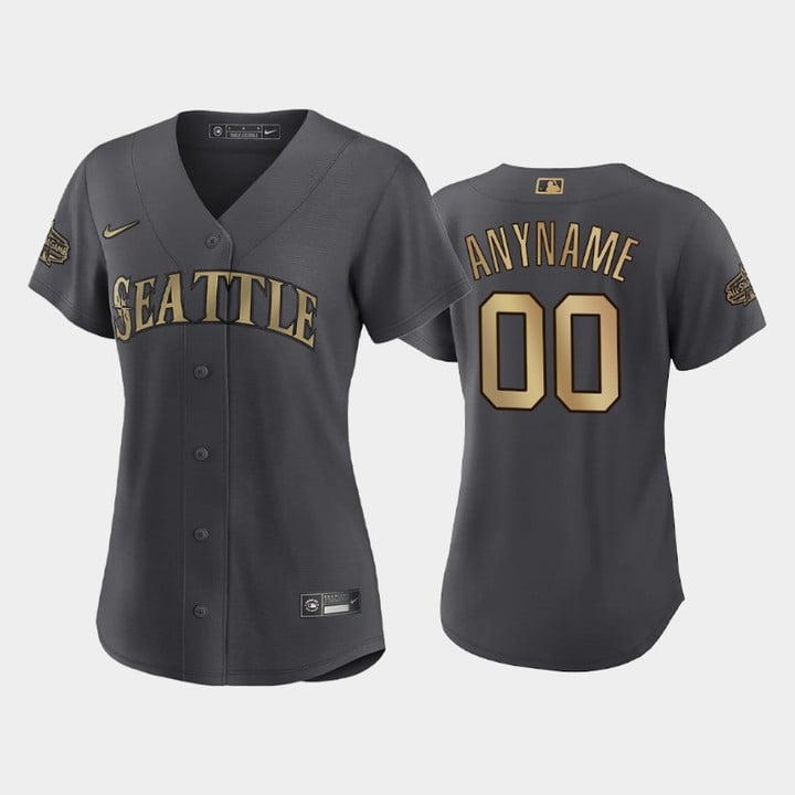 Women's Seattle Mariners Custom 2022 All-Star Game Charcoal Jersey