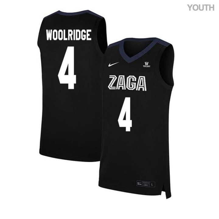 Youth #4 Ryan Woolridge Black Elite Gonzaga Bulldogs Basketball Jersey