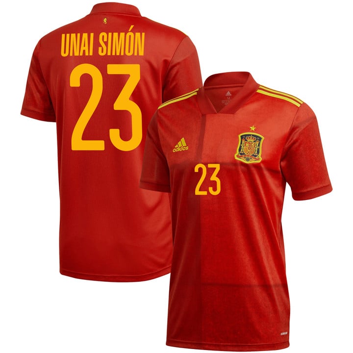 Spain National Team 2022 Qatar World Cup Unai Simon #23 Red Home Men Jersey