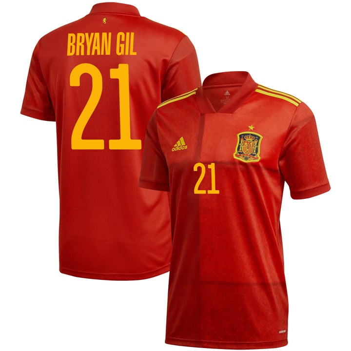 Spain National Team 2022 Qatar World Cup Bryan Gil #21 Red Home Men Jersey