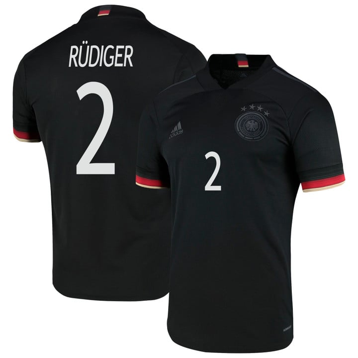 Germany National Team 2022 Qatar World Cup Antonio Rudiger #2 Black Away Men Jersey
