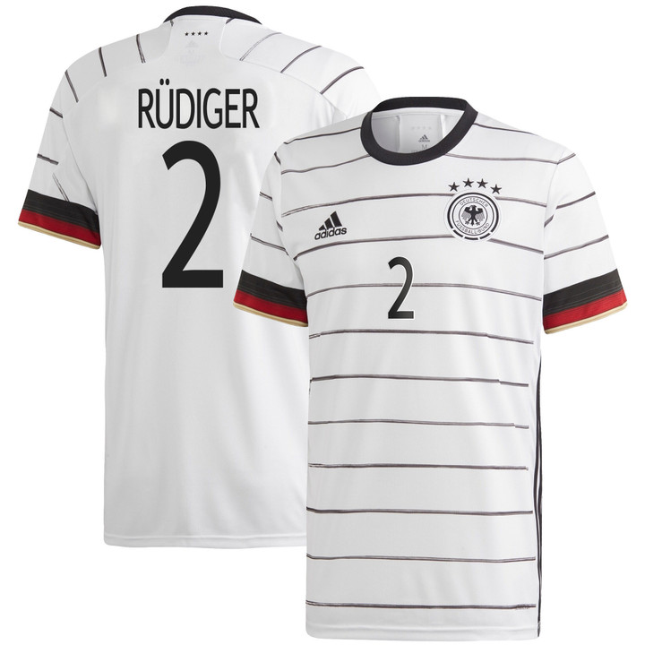 Germany National Team 2022 Qatar World Cup Antonio Rudiger #2 White Home Men Jersey
