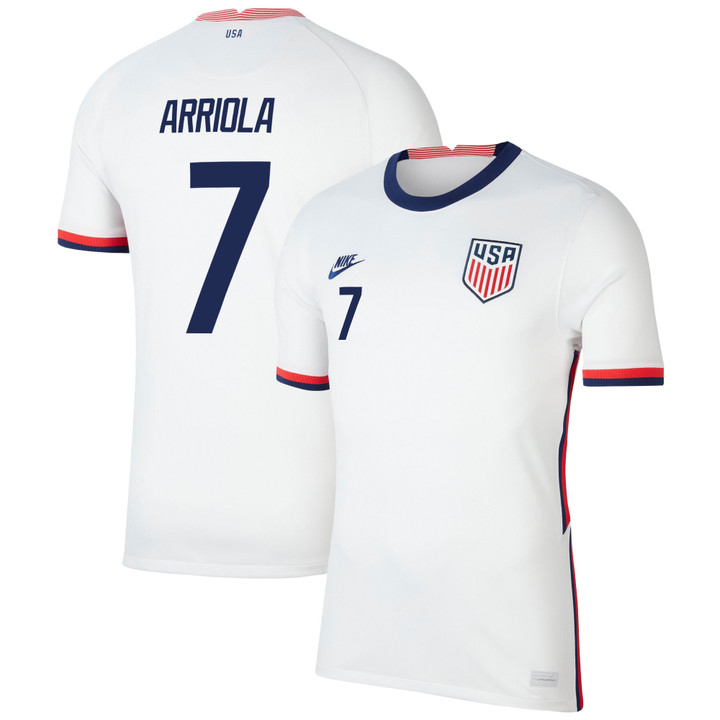USA National Team 2022 Qatar World Cup Paul Arriola #7 White Home Men Jersey