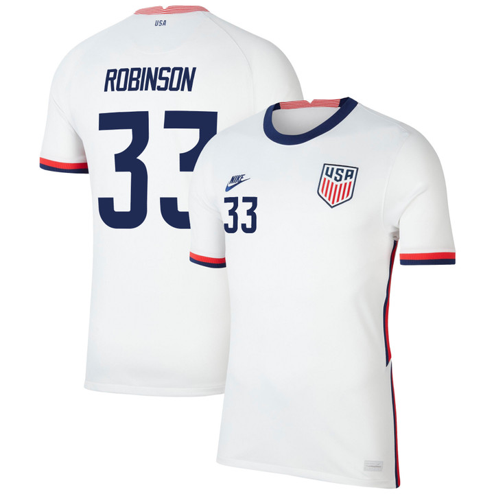 USA National Team 2022 Qatar World Cup Antonee Robinson #33 White Home Men Jersey