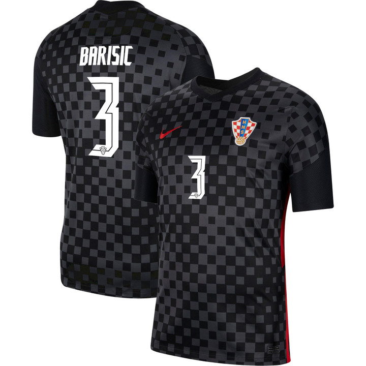 Croatia National Team 2022 Qatar World Cup Borna Barisic #3 Black Away Men Jersey